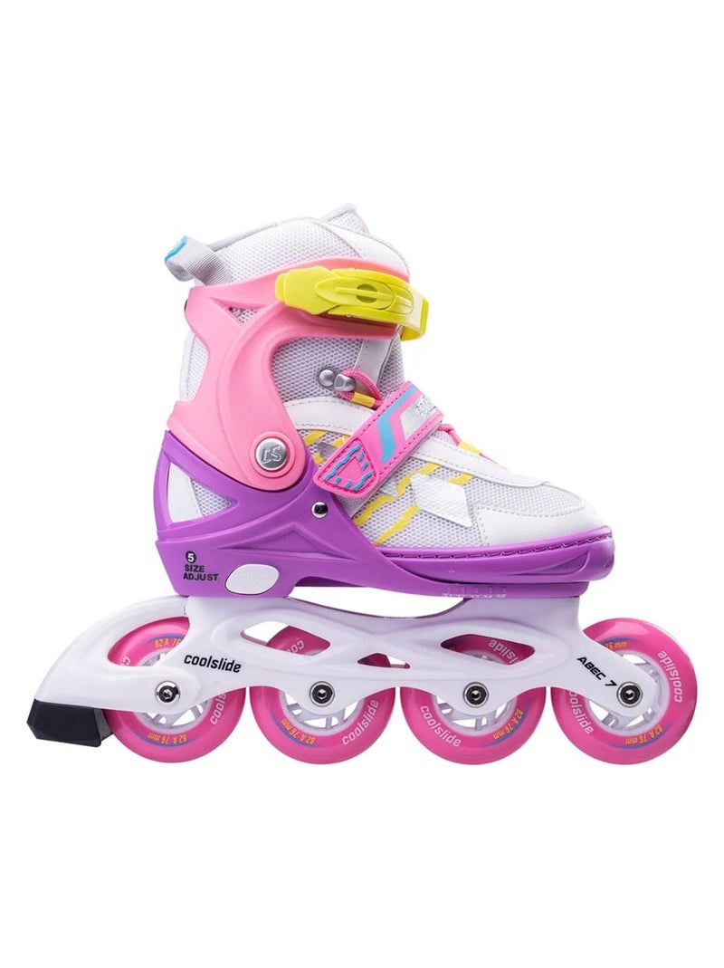 Coolslide - Patins à roulettes alignées MERON Blanc Rose - Kiabi