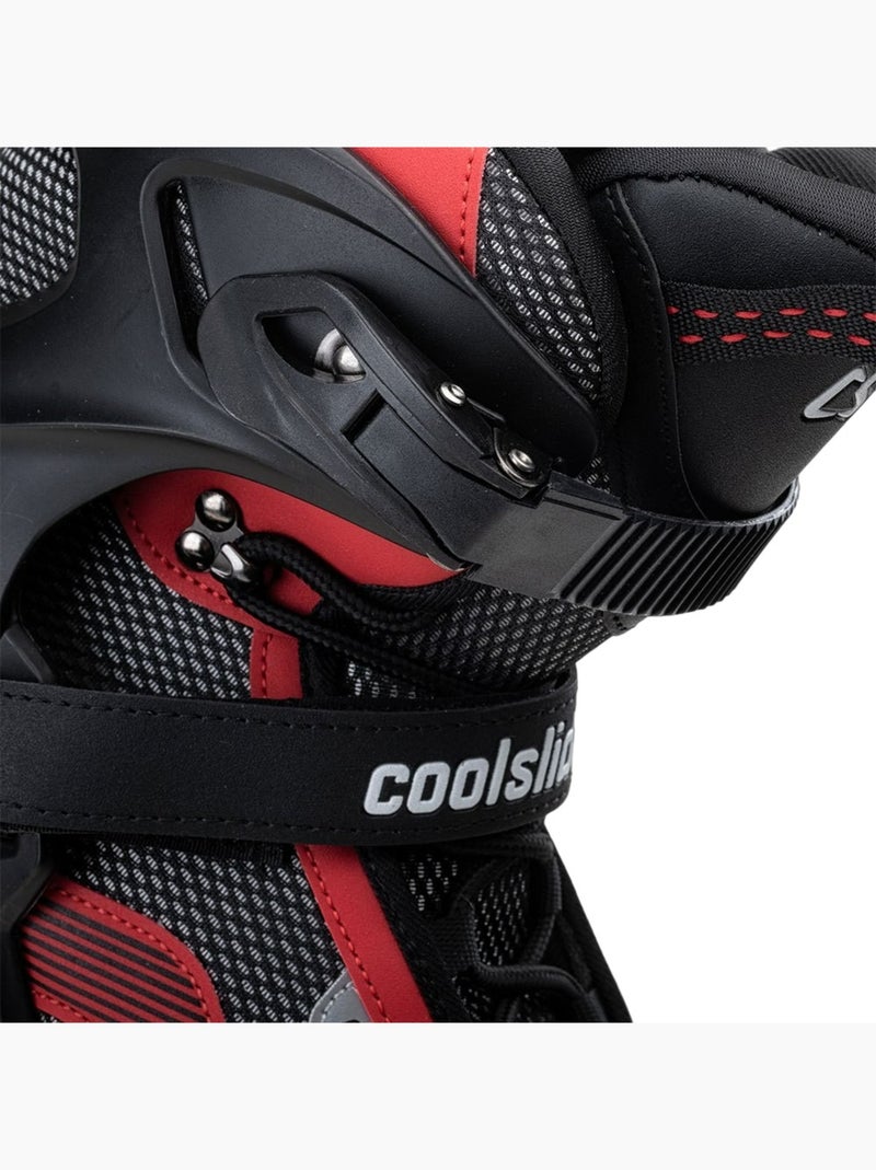 Coolslide - Patins à roulettes alignées ROMA Noir Rouge - Kiabi