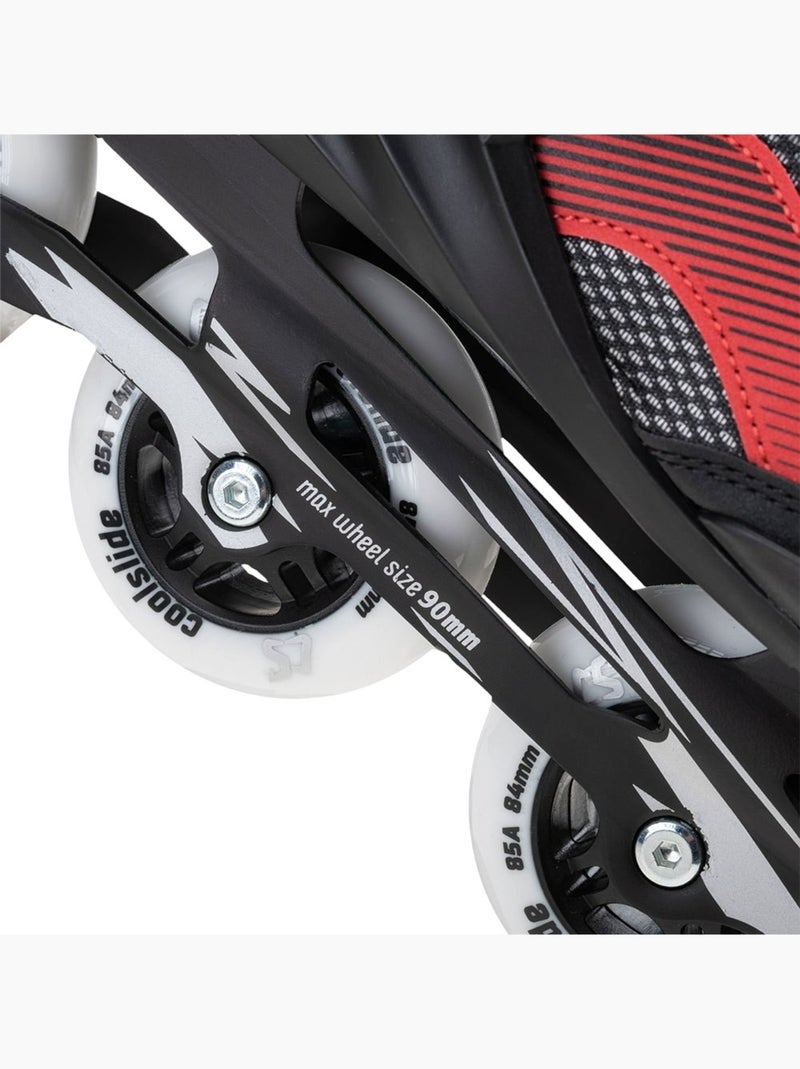 Coolslide - Patins à roulettes alignées ROMA Noir Rouge - Kiabi