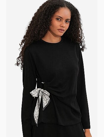 Coordonné blouse manches longues et jupe large bdart