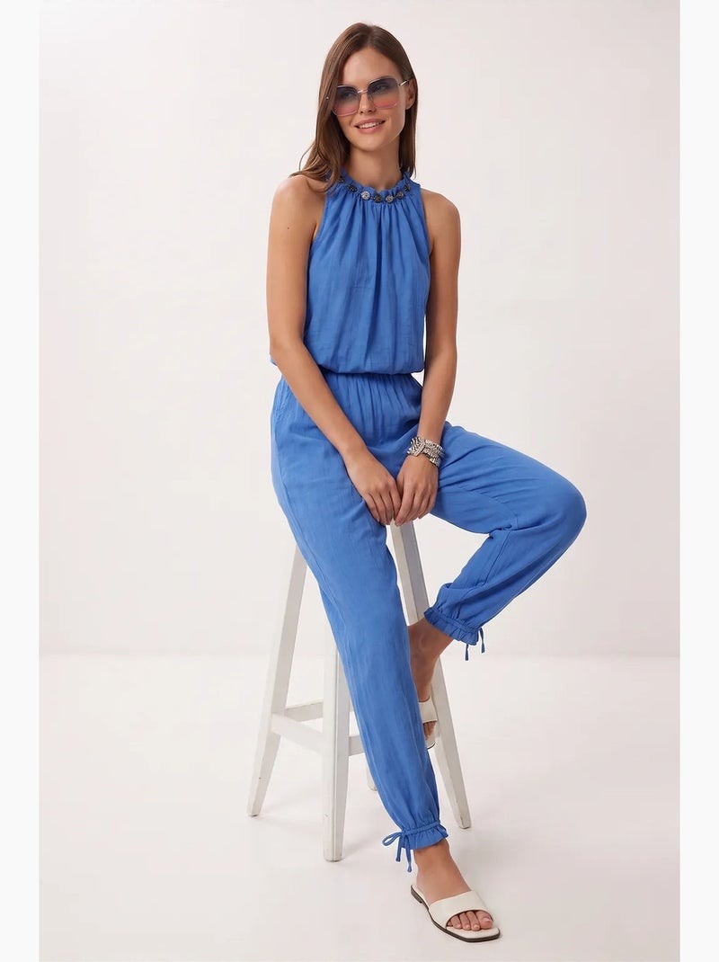 Coordonné deux pièces femme à col halter istanbul Bleu - Kiabi