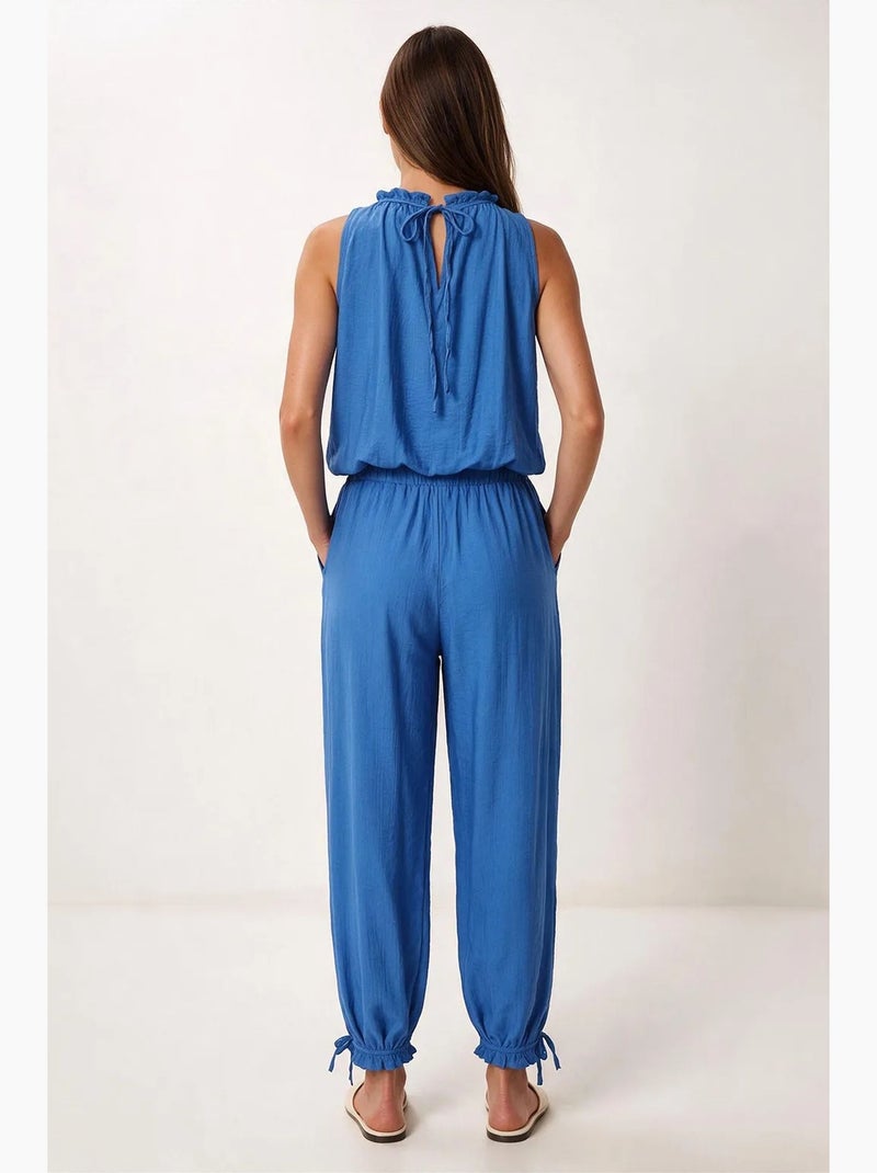 Coordonné deux pièces femme à col halter istanbul Bleu - Kiabi