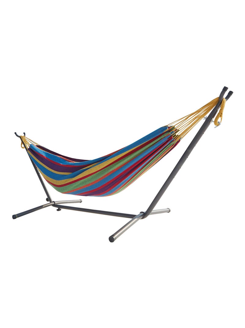 Copacabana arc-en-ciel - Hamac sur pied 2,6 m avec toile en tissu multicolore Multicolore - Kiabi