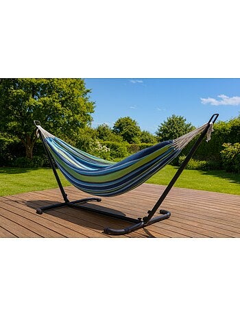 COPACABANA Hamac sur pied 26 m avec toile en polyester multicolore