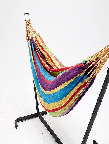 COPACABANA Hamac sur pied 2,6 m avec toile en polyester multicolore