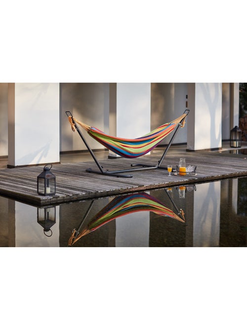 COPACABANA Hamac sur pied 2,6 m avec toile en polyester multicolore - Kiabi