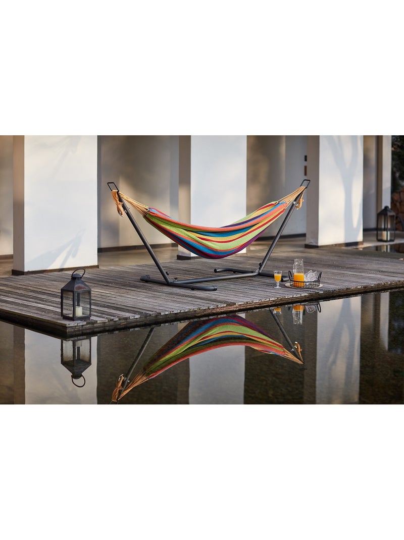 COPACABANA Hamac sur pied 2,6 m avec toile en polyester multicolore Multicolore - Kiabi
