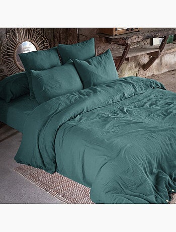 Housse de couette Double Gaze Coton Gaia Nuage 260x240cm