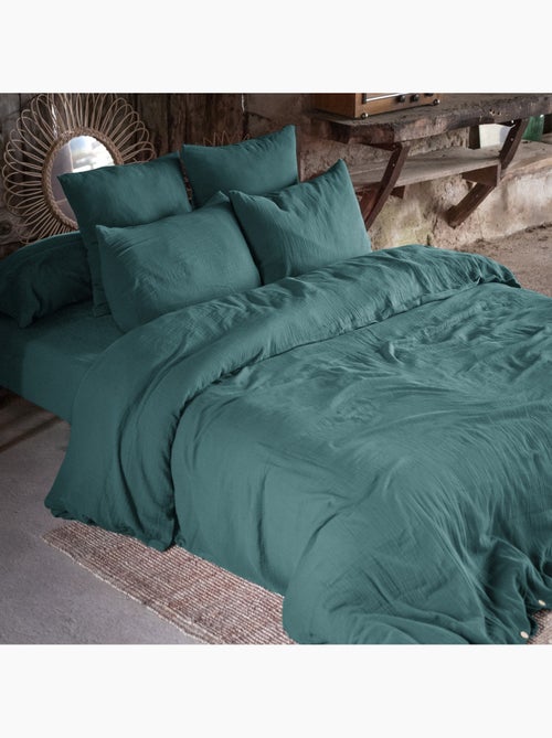 Copy de Housse de couette double gaze de coton 240 x 220 cm canard (blue) Bleu - Kiabi