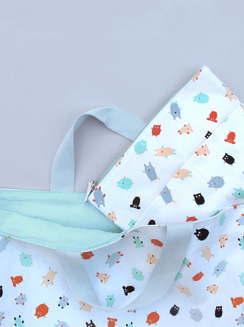 Corbeille À Jouets / Linge Les Doudous Blanc Bleu - Kiabi