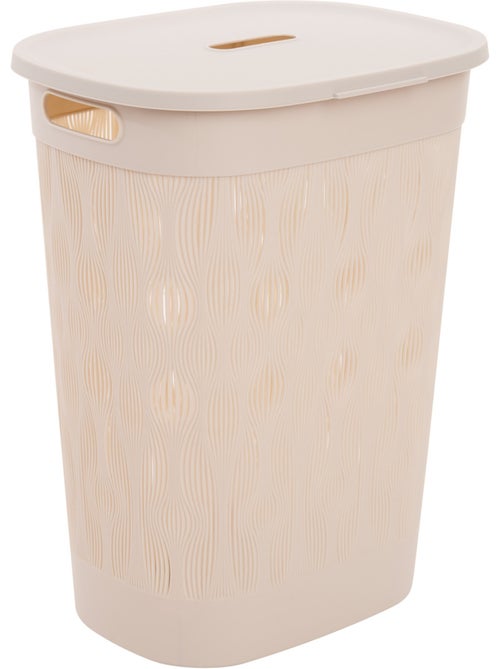 Corbeille à linge 40L avec couvercle LEAF - Kiabi