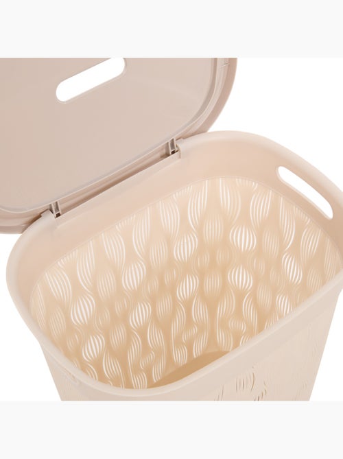 Corbeille à linge 40L avec couvercle LEAF - Kiabi