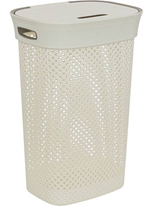 Corbeille à linge 60L avec couvercle - Kiabi