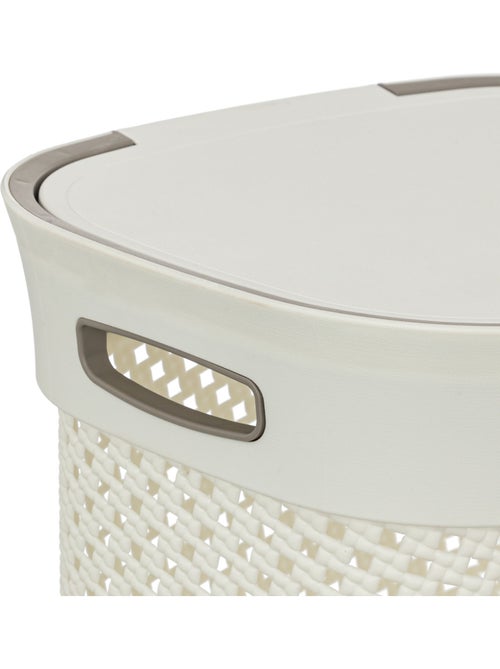 Corbeille à linge 60L avec couvercle - Kiabi