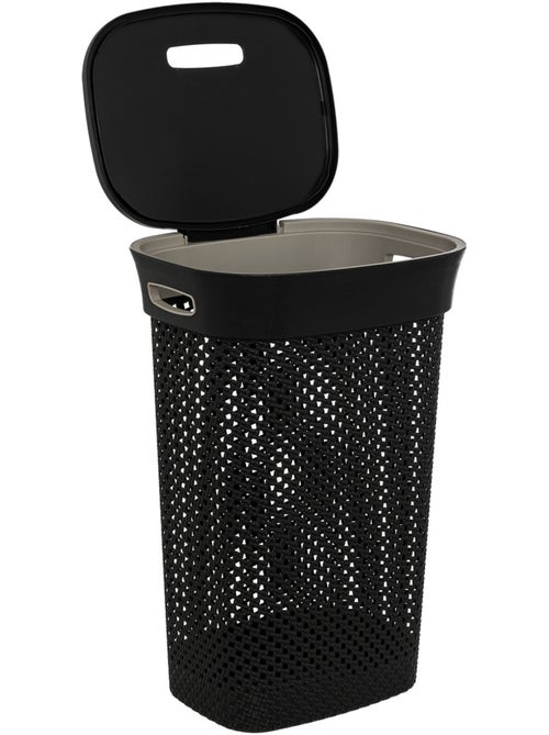 Corbeille à linge 60L avec couvercle - Kiabi