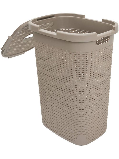 Corbeille à linge 60L avec couvercle RATTAN - Kiabi