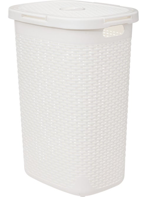 Corbeille à linge 60L avec couvercle RATTAN - Kiabi