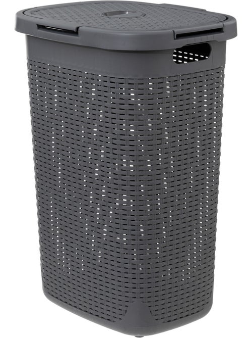 Corbeille à linge 60L avec couvercle RATTAN - Kiabi