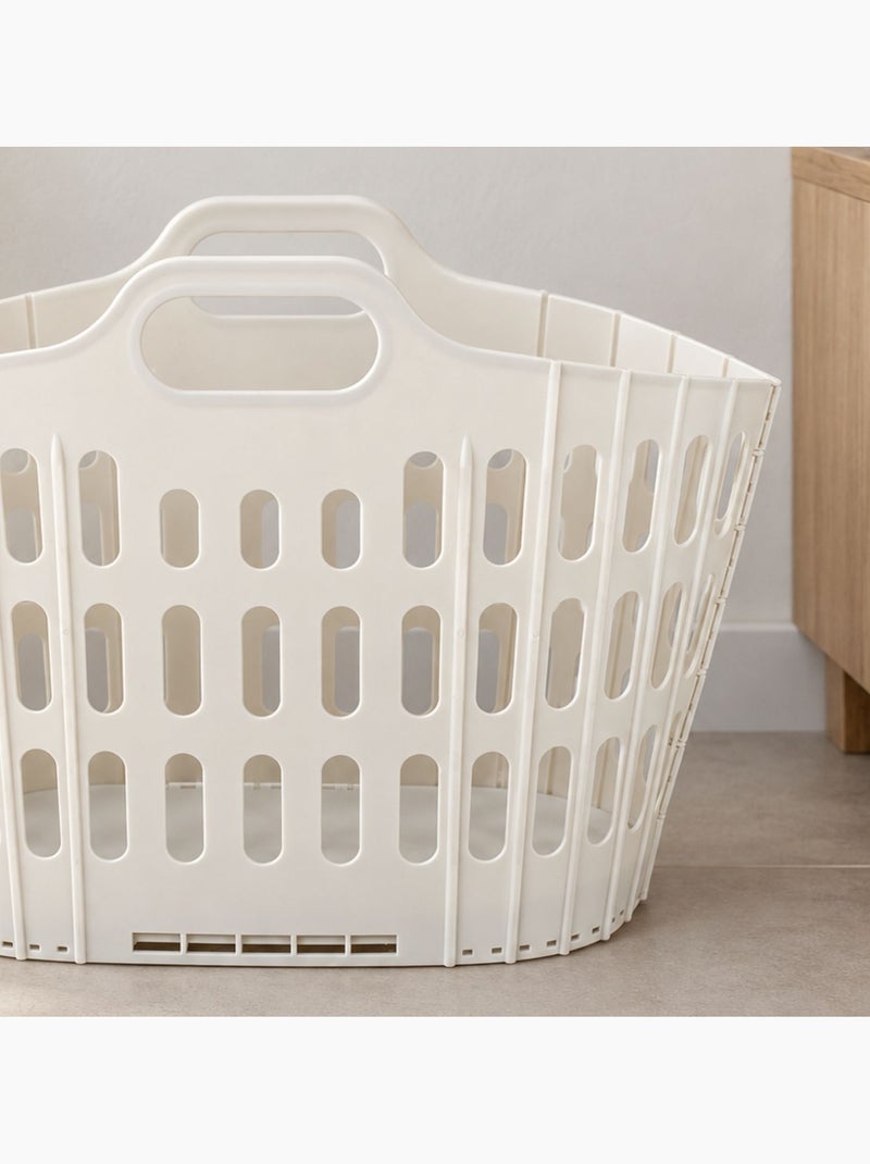 Corbeille à linge pliante Ecru - Kiabi