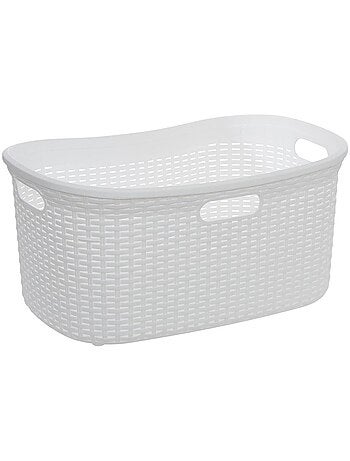 Corbeille à linge rectangulaire en rattan