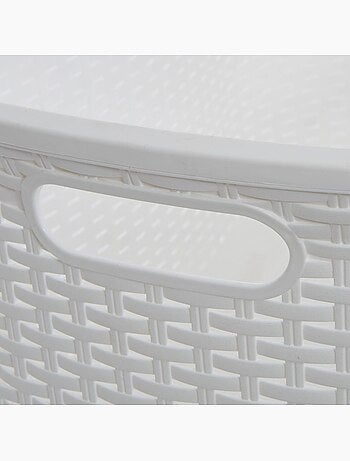 Corbeille à linge rectangulaire en rattan