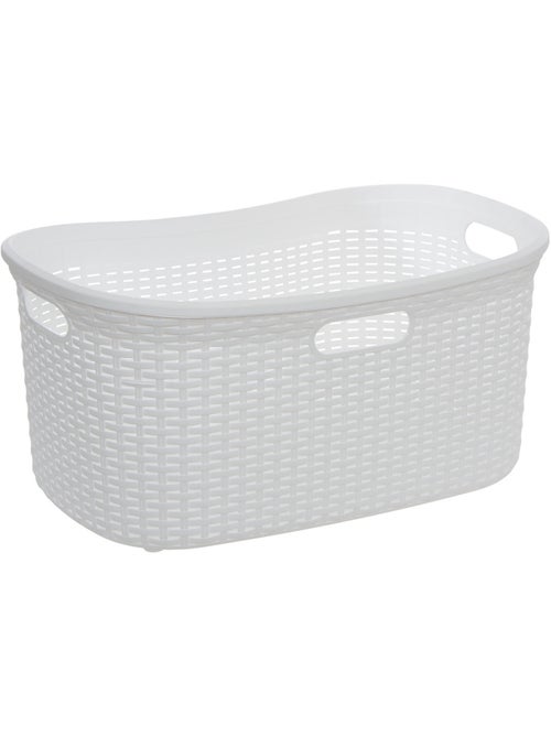 Corbeille à linge rectangulaire en rattan - Kiabi