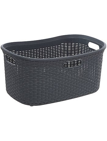 Corbeille à linge rectangulaire en rattan