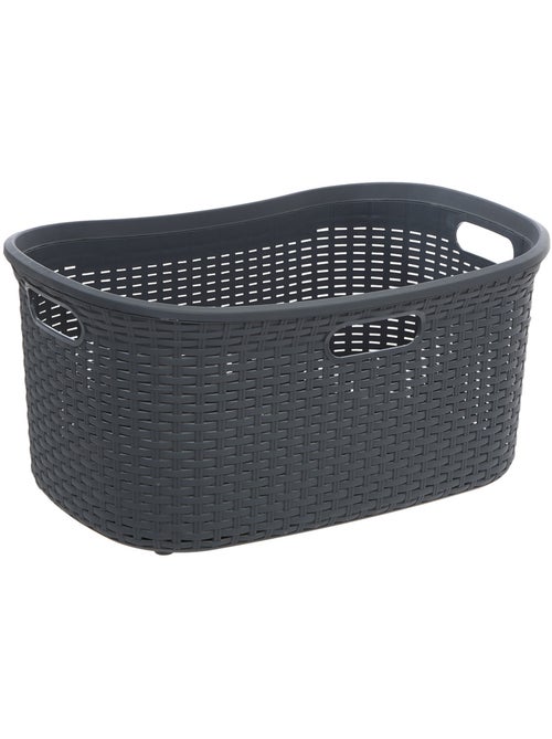 Corbeille à linge rectangulaire en rattan - Kiabi