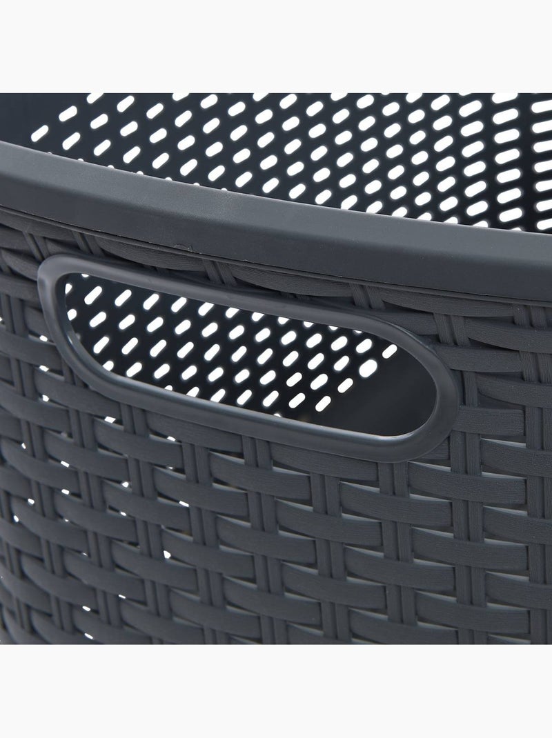 Corbeille à linge rectangulaire en rattan Gris foncé - Kiabi