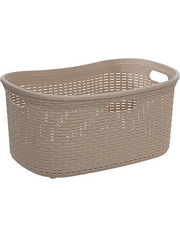 Corbeille à linge rectangulaire en rattan