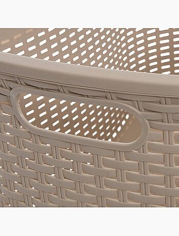 Corbeille à linge rectangulaire en rattan
