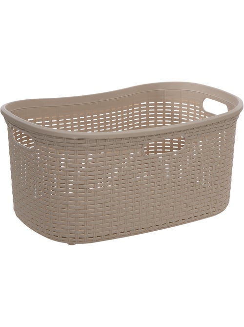Corbeille à linge rectangulaire en rattan - Kiabi
