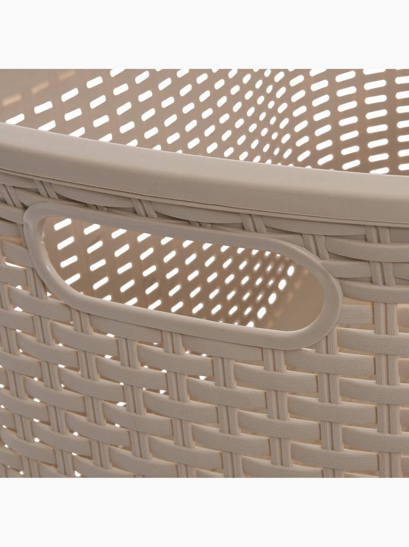 Corbeille à linge rectangulaire en rattan Marron - Kiabi