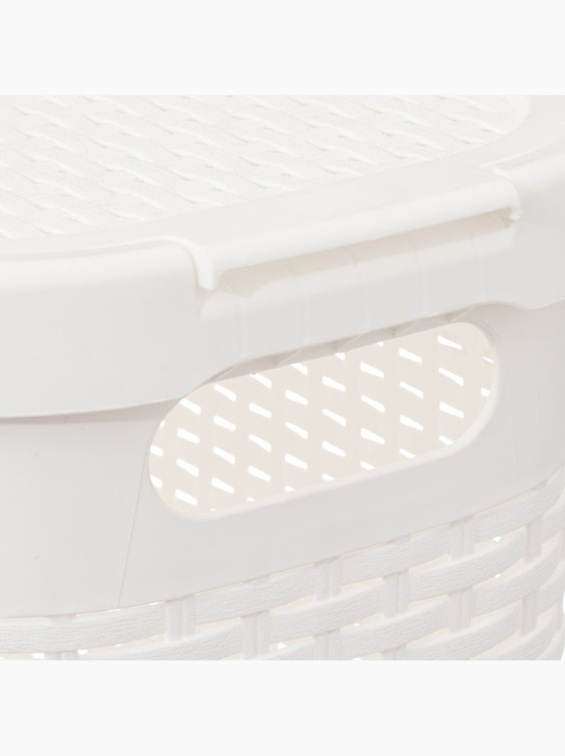 Corbeille à linge slim 40L RATTAN Blanc - Kiabi