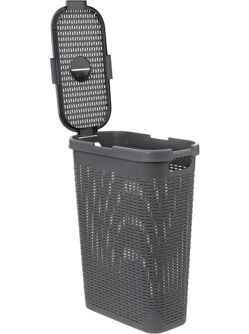 Corbeille à linge slim 40L RATTAN Gris - Kiabi