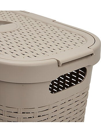 Corbeille à linge slim 40L RATTAN