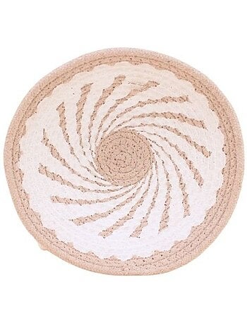 Corbeille murale ronde en corde imprimée 20cm