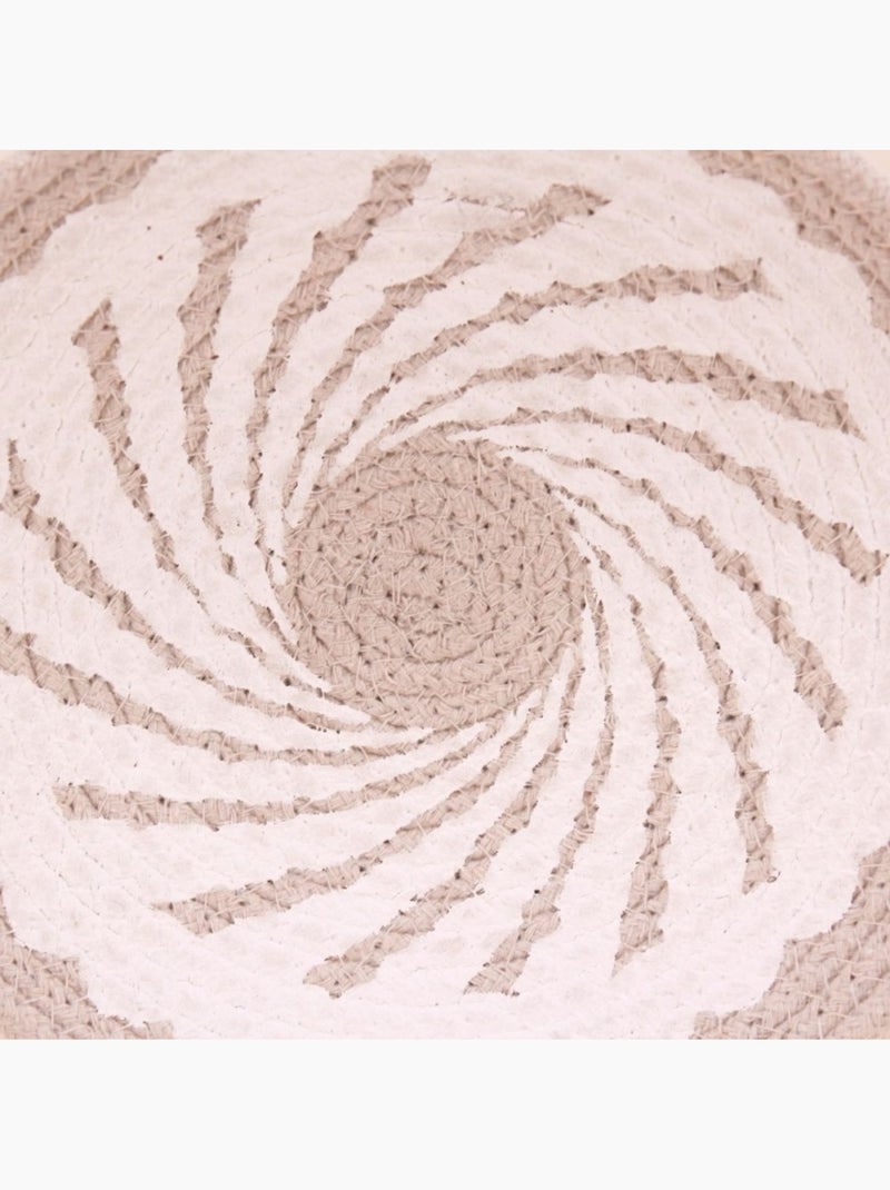 Corbeille murale ronde en corde imprimée 20cm Beige - Kiabi