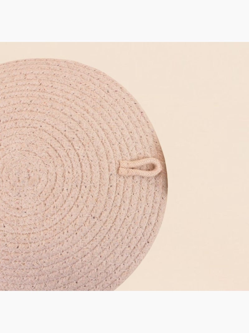Corbeille murale ronde en corde imprimée 20cm Beige - Kiabi