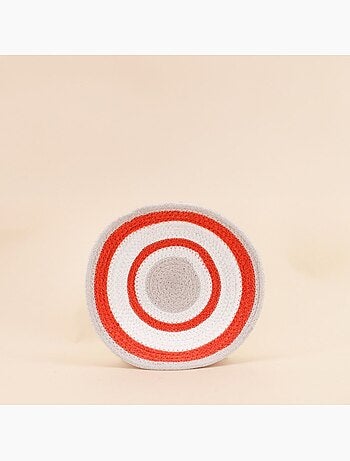 Corbeille murale ronde en corde imprimée 25cm