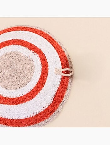Corbeille murale ronde en corde imprimée 25cm