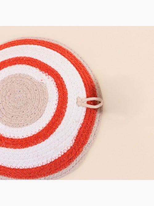 Corbeille murale ronde en corde imprimée 25cm - Kiabi