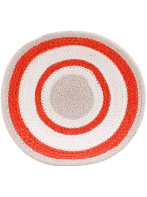 Corbeille murale ronde en corde imprimée 25cm - Kiabi