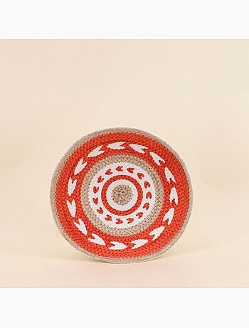 Corbeille murale ronde en corde imprimée 30cm