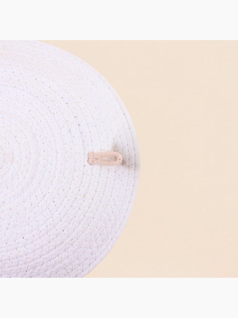 Corbeille murale ronde en corde imprimée 30cm Terre cuite - Kiabi