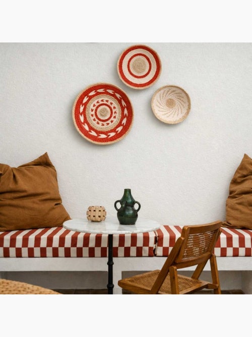 Corbeille murale ronde en corde imprimée 30cm - Kiabi Corbeille murale ronde en corde imprimée 30cm - Kiabi