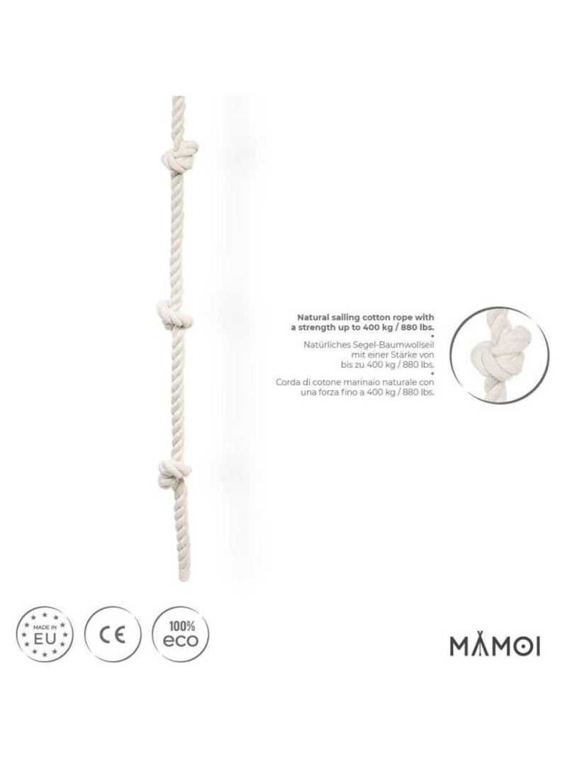 Corde d’escalade enfant  – 245 cm coton 100 % éco, sans métal, charge 50 kg N/A - Kiabi