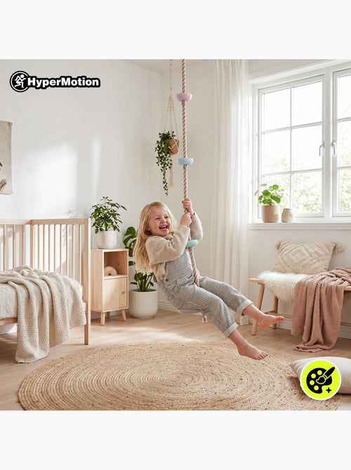 Corde d'escalade enfant avec disque balançoire et poignées l. 2m diam 30cm - Kiabi Corde d'escalade enfant avec disque balançoire et poignées l. 2m diam 30cm - Kiabi