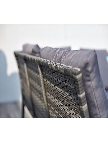 Cordoba, salon de jardin résine noir gris 8places