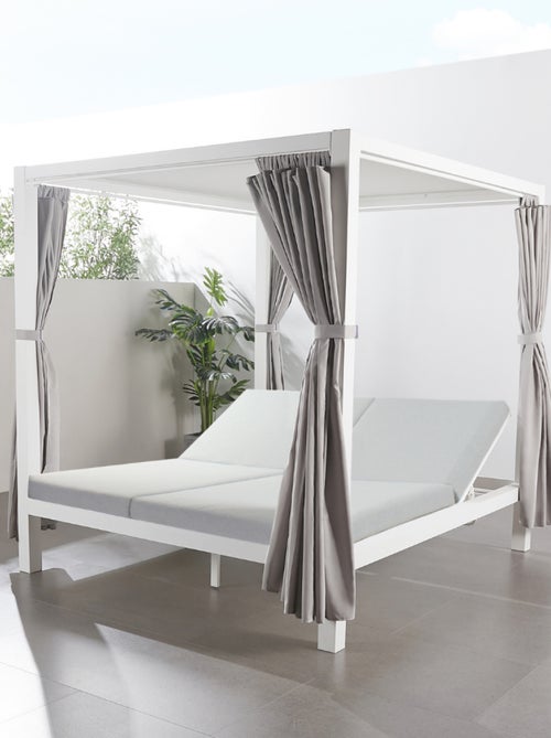 CORDOUE Lit de jardin 2 places gris - Kiabi